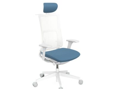 Violle Ergonomic Mesh Backrest Task Chair in Grey Frame with Headrest