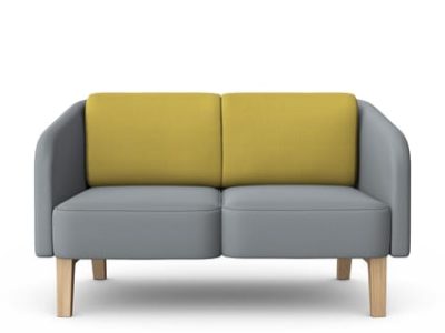 LEWIS Breakout Two Seat Sofa with Wooden Base