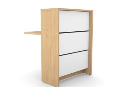 Linus Module 01 Modular Wooden High Reception Desk Straight Unit