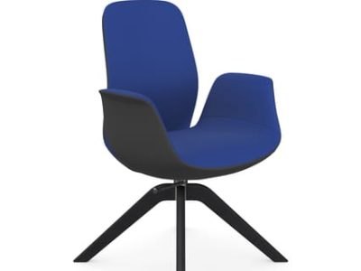 Ellie Low Backrest Swivel Armchair with Wooden Frame