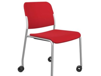 Zoo Upholstered Seat and Backrest Chair with 4-Legged Frame on Castors - Model 500HC