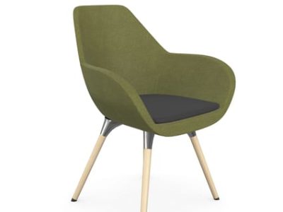 Profim Fan Armchair with Wooden Legs - Model 10HW