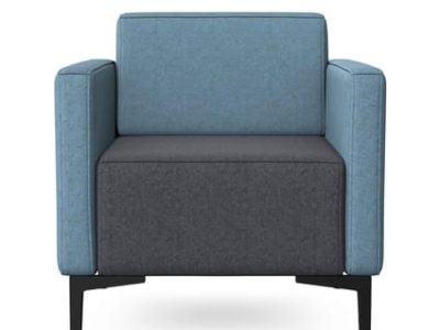 OBAN Soft Seating - Single Sofa with Backrest, Metal Legs