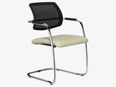 OQ Series Mid Mesh Backrest Stacking Chair, Chrome Frame