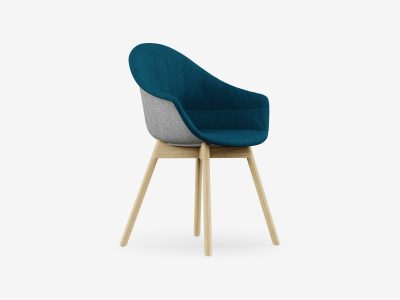 Noti Mamu Moulded fleece Chair with Upholstery Cover & Wooden Legs