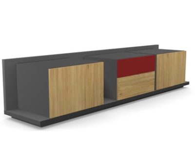 Soreno Executive Wooden Credenza Closed Storage set of 3