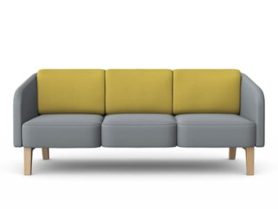 LEWIS - Three Seat Sofa, Wooden Base