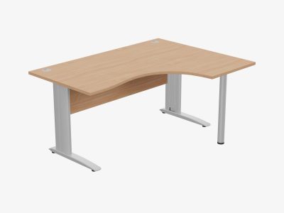 Komo Cantilever Crescent Desk with Cable Managed Legs with Pole Leg