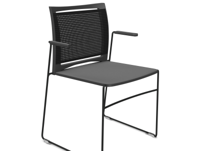Profim Ariz Plastic Seat with Armrest and Mesh Backrest Chair - Model 555V