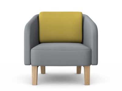 LEWIS Breakout Armchair with Wooden Base