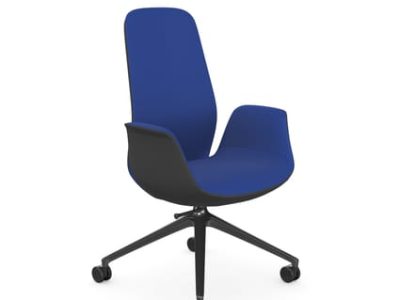 Ellie High Backrest Swivel Armchair with 4 Star Base