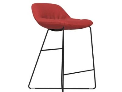 Noti Mishell Soft Low Stool with Hocker Skid Metal Frame
