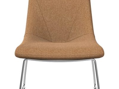 REMI Large Reception/Lounge Chair with Skid Metal Base