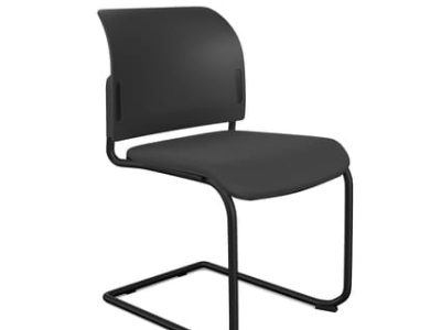 Bit Upholstered Seat and Plastic Backrest Chair, Cantilever Frame - Model 560V