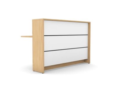 Linus Module 04 Modular Wooden High Reception Desk Straight Unit