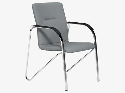 SANDY Series Chair, Chrome Frame, Black Arms