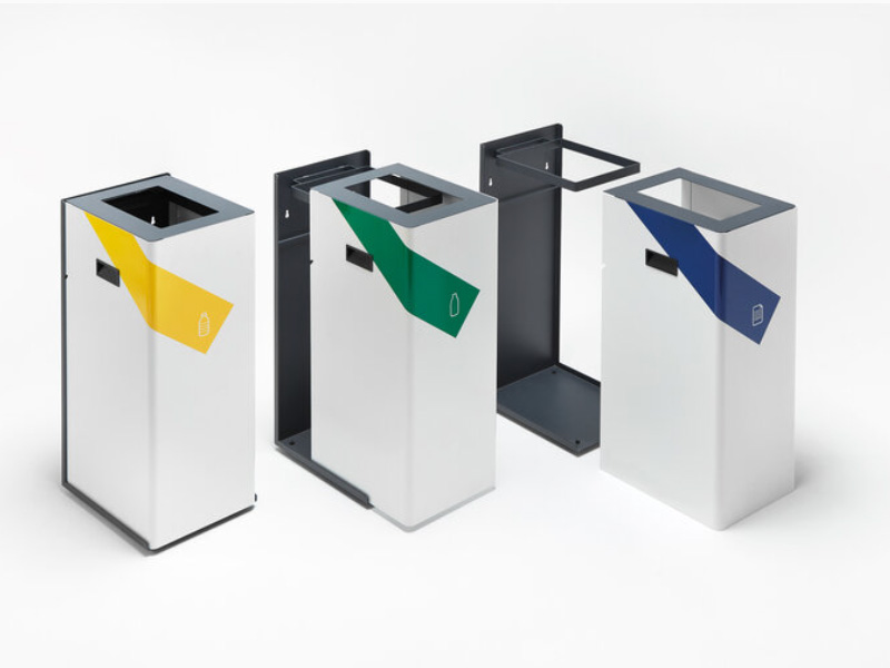 BASILEA Recycling Station, 1.5mm steel with plastic inner bin, choice of 3 sizes 3 BASILEA Recycling Station, 1.5mm steel with plastic inner bin, choice of 3 sizes - Image 3