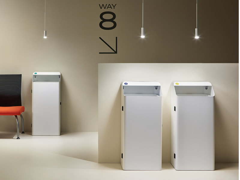 BADEN Recycling Station colour options made of 1.5mm steel with front swing door 1 BADEN Recycling Station colour options made of 1.5mm steel with front swing door