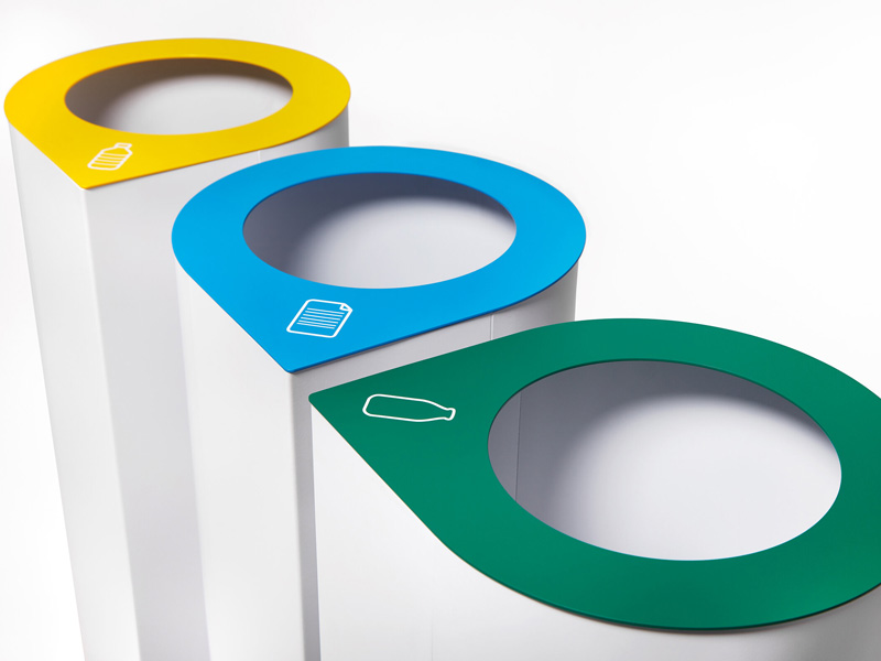 DAVOS Recycling Station, made from 1.2mm steel with tilting lid & rubber feet 2 DAVOS Recycling Station, made from 1.2mm steel with tilting lid & rubber feet - Image 2