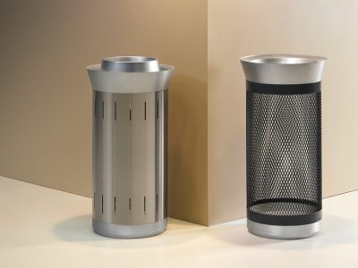 LAUSANNE Recycling Station, for indoor or outdoor use, steel body, aluminium head