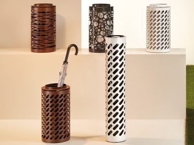 NYON Recycling Stations, consisting of two cylinders made of 1.5 mm sheet metal