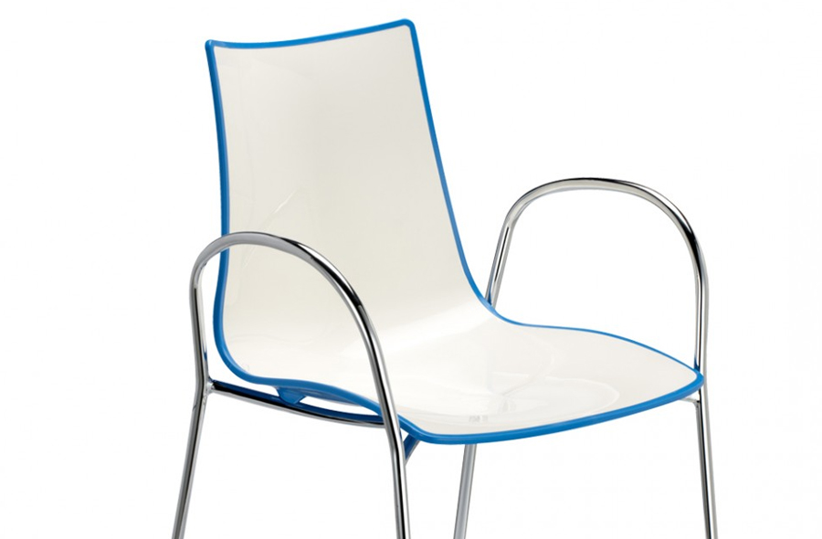 ZEBRA Canteen stackable chair, made from Recyclable polymer with chrome legs. 2 ZEBRA Canteen stackable chair, made from Recyclable polymer with chrome legs. - Image 2