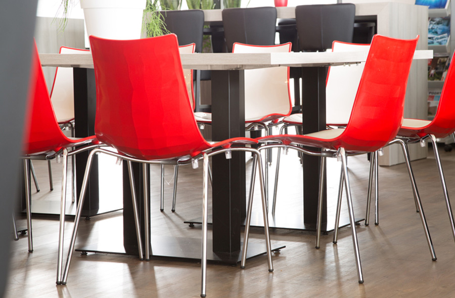 ZEBRA Canteen stackable chair, made from Recyclable polymer with chrome legs. 6 ZEBRA Canteen stackable chair, made from Recyclable polymer with chrome legs. - Image 6