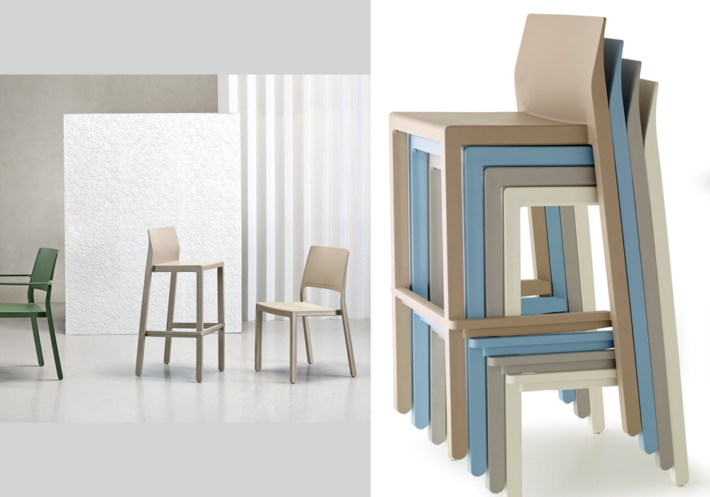 Kate 65 Barstool Out/Indoor Techno polymer 65cm (H) Stackable 2 Heights Colours 3 Kate 65 Barstool Out/Indoor Techno polymer 65cm (H) Stackable 2 Heights Colours - Image 3