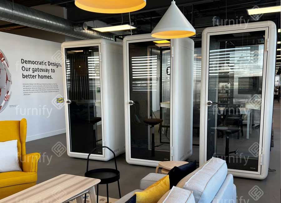 Solo Acoustic Booth 1 Person High Sound Absorption Glass Door Quiet Ventilation 1 Solo Acoustic Booth 1 Person High Sound Absorption Glass Door Quiet Ventilation