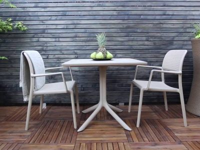 Clipx Square Table, Polypropylene Central Support, Adjustable Height, Recyclable