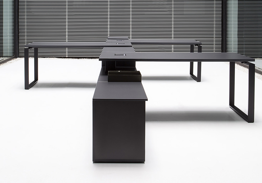 BAT Bench Desk system with 30mm tops, metal sled legs & cable management 3 BAT Bench Desk system with 30mm tops, metal sled legs & cable management - Image 3