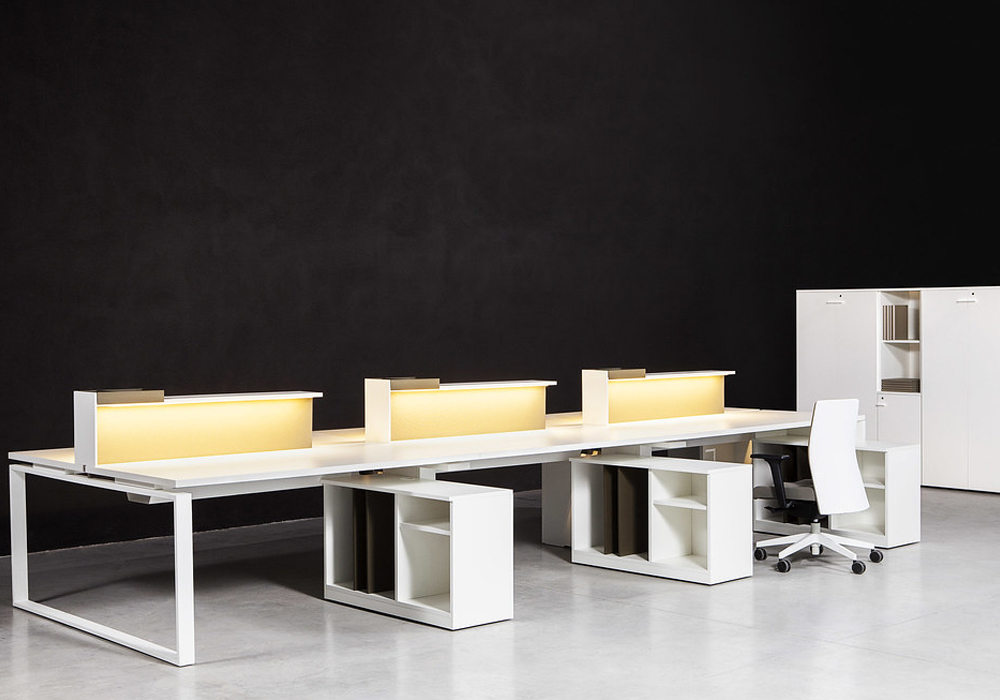 BAT Bench Desk system with 30mm tops, metal sled legs & cable management 5 BAT Bench Desk system with 30mm tops, metal sled legs & cable management - Image 5