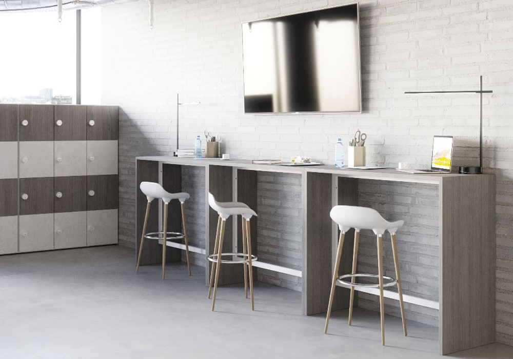 DETENTE Coworking High Table Oval or Rectangular shape Structural metal frame 1 DETENTE Coworking High Table Oval or Rectangular shape Structural metal frame