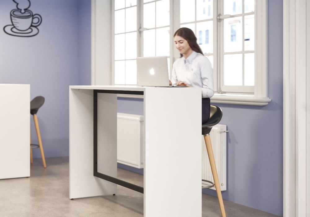 DETENTE Coworking High Table Oval or Rectangular shape Structural metal frame 6 DETENTE Coworking High Table Oval or Rectangular shape Structural metal frame - Image 6