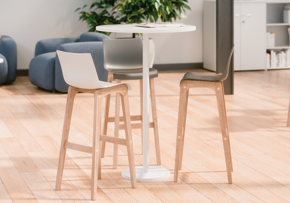 DETENTE Coworking High Table Oval or Rectangular shape Structural metal frame 2 DETENTE Coworking High Table Oval or Rectangular shape Structural metal frame - Image 2