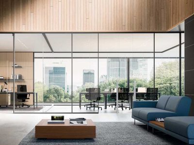 Single Glaze Frameless Full Height Office Vertical Partitions Min 2100mm-Max 3340mm(H).