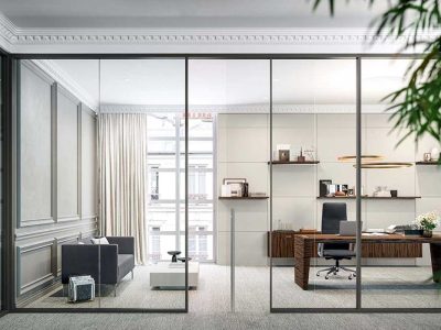 Double Glazed Partitions Frameless Full Height Vertical Min 2100mm-Max 3340mm(H).