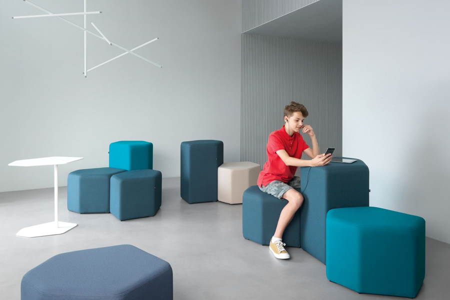 BAZALTO Hexagonal Poufs offer a customizable layout for less formal spaces 9 BAZALTO Hexagonal Poufs offer a customizable layout for less formal spaces - Image 9