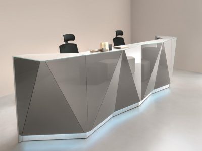 ALPA Modular Reception, glass front & full length LED illumination