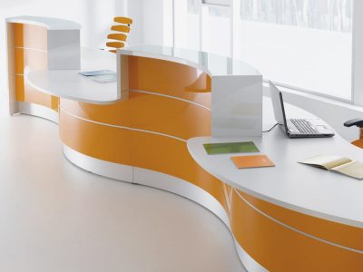 VALDE Modular Reception Unit, straight or curved, with LED illumination