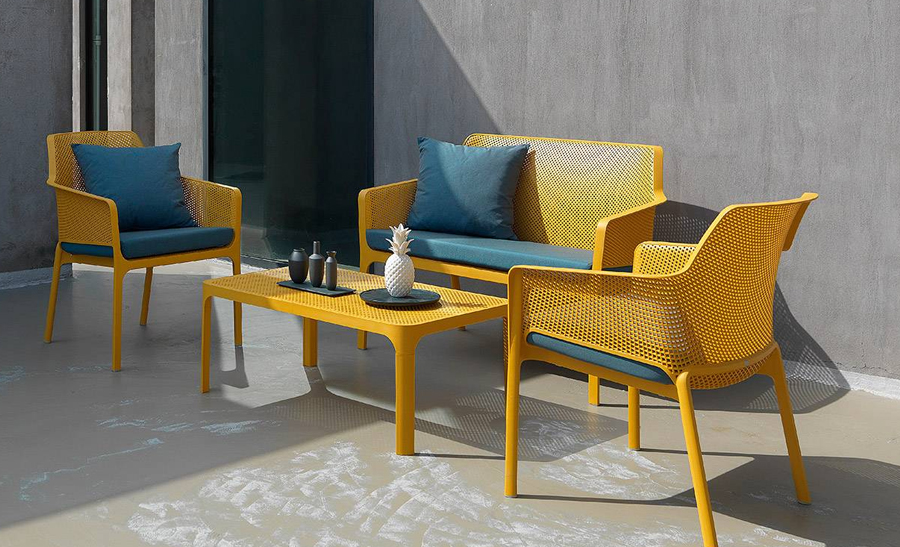 Net Table is made of fiberglass, with square patterns. Indoor and outdoor use 1 Net Table is made of fiberglass, with square patterns. Indoor and outdoor use