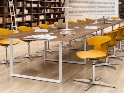 X7 Italian designed Meeting Tables, Melamine floating tops, aluminium trims.