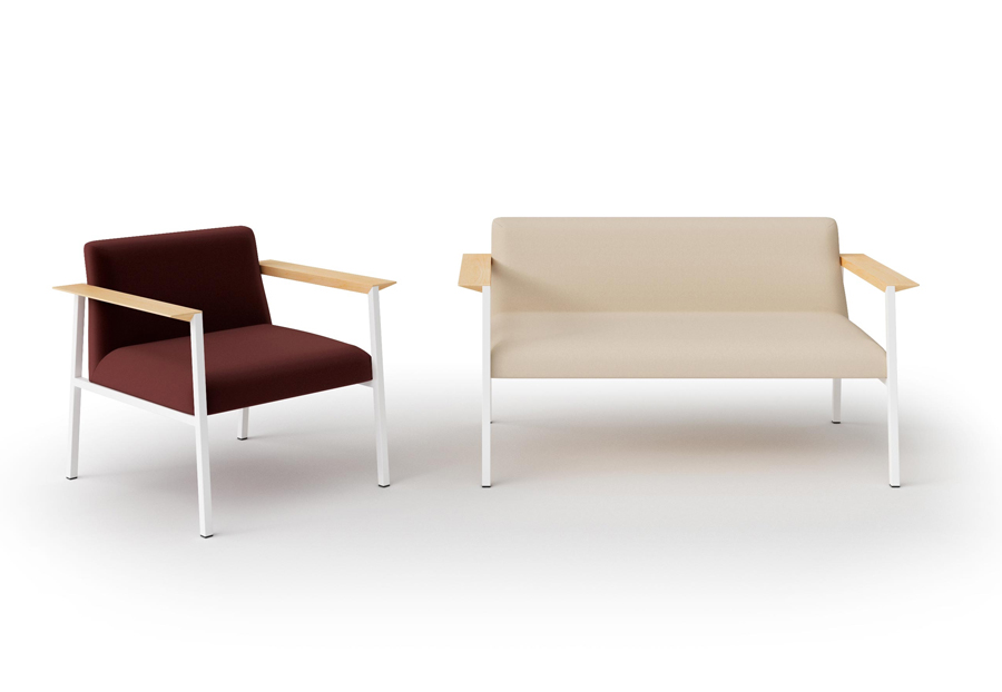 ADO Italian designed Armchairs & Sofas, with metal frames and beech armrests 3 ADO Italian designed Armchairs & Sofas, with metal frames and beech armrests - Image 3