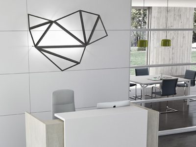 Pendant Geometric Sculpture Wall/Ceiling Lamp in Powder Coated Aluminium, 2 Sizes