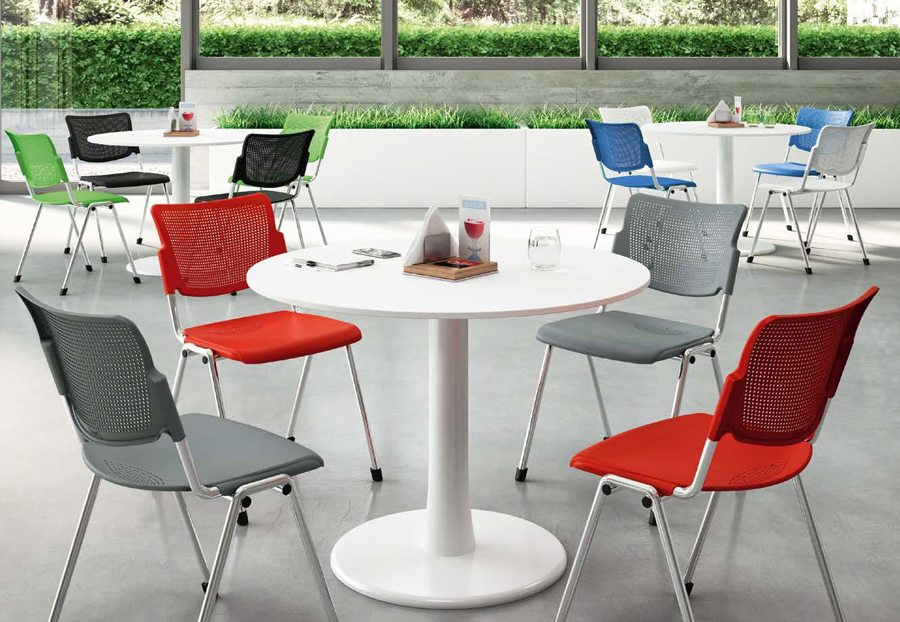 T06 Round Canteen Table, 120mm Diameter. Melamine or Glass Table Tops 1 T06 Round Canteen Table, 120mm Diameter. Melamine or Glass Table Tops