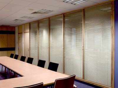 Solid Timber Partition Ideal for Boardrooms, Receptions & Conference Areas.