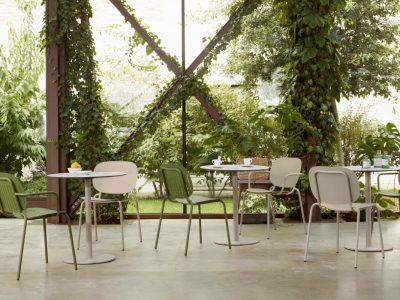 Tiffany Italian Designed Table, Steel Column Base With Top & 3 Height Options.