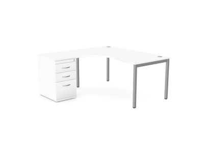 C-Sense 1 Person Crescent Desk & Desk High Pedestal
