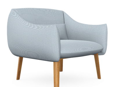 Lua Soft Cushioned Armchair With Wooden Legs