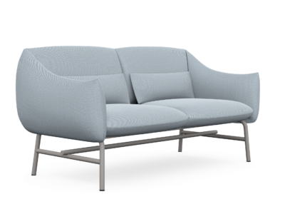 Lua Soft Cushioned Two Seat Sofa With Metal Legs